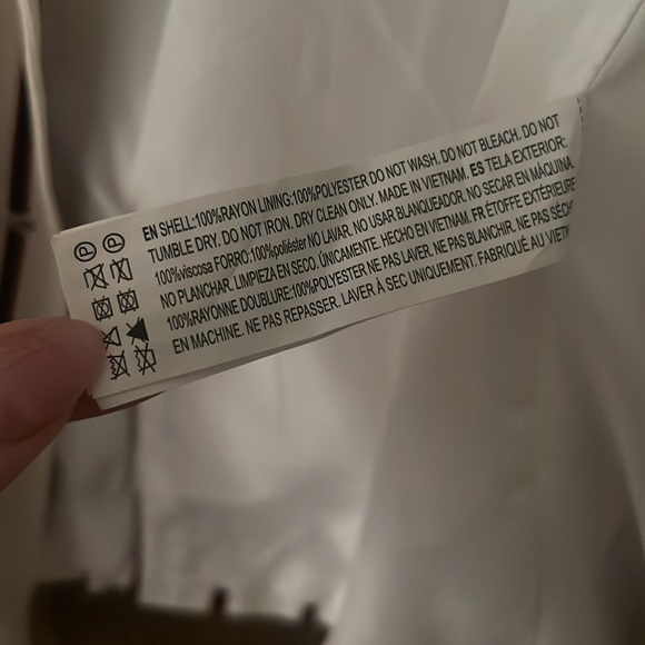 Forever 21 Contemporary White & Navy Blue Striped Double- Breasted Casual Blazer - Picture 10 of 13